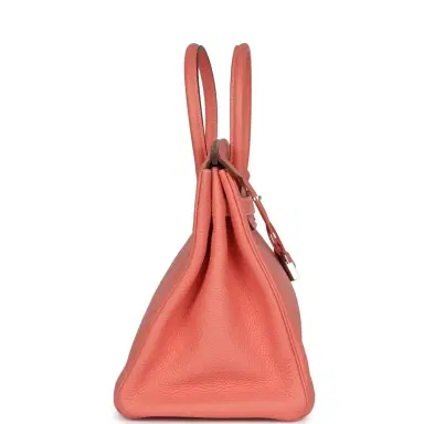 HERMÈS Pre-owned Hermes Birkin 35 Crevette Clemence Palladium Hardware | Thumbnail 3