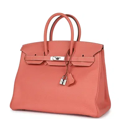 HERMÈS Pre-owned Hermes Birkin 35 Crevette Clemence Palladium Hardware | Thumbnail 5