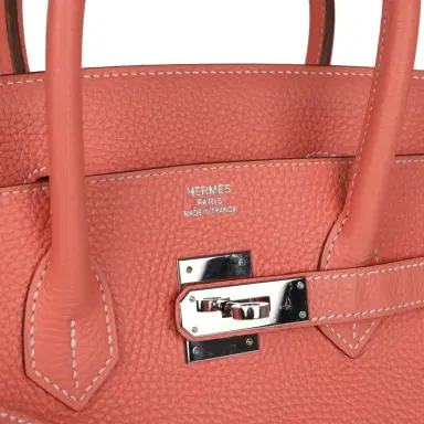 HERMÈS Pre-owned Hermes Birkin 35 Crevette Clemence Palladium Hardware | Thumbnail 7