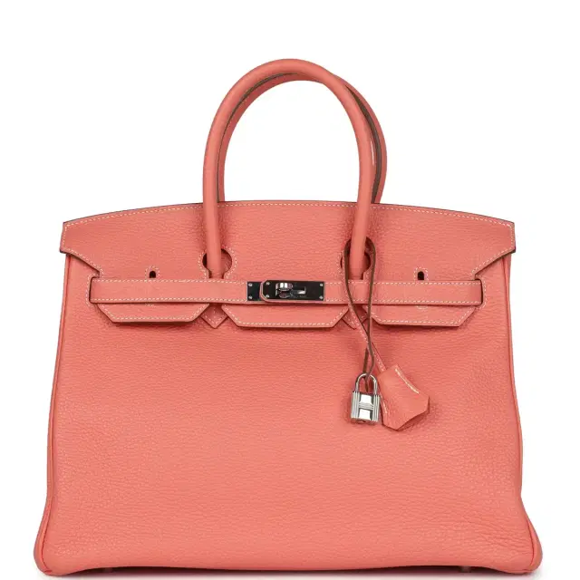 hermes Pre-owned Hermes Birkin 35 Crevette Clemence Palladium Hardware