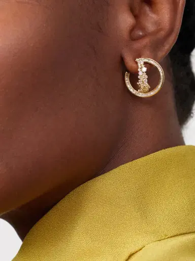 Ananya Scatter Double 18-karat Gold Diamond Hoop Earrings | Thumbnail 2