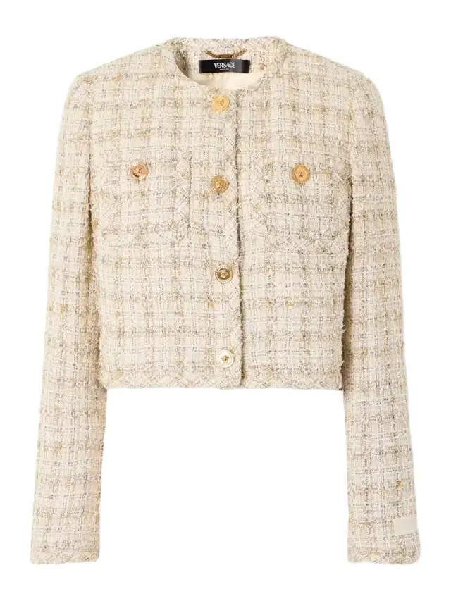 Cropped Cotton-blend Tweed Jacket