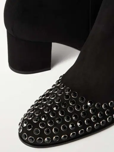 Alaïa Crystal-embellished Suede Ankle Boots | Thumbnail 4 Alaïa Crystal-embellished Suede Ankle Boots | Thumbnail 4