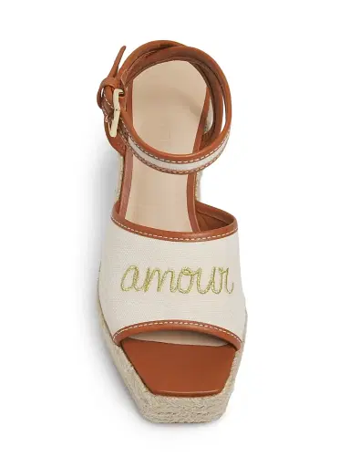 Cinq à Sept Women's Jesse 115MM Canvas Espadrille Platform Wedge Sandals - Natural Cognac | Thumbnail 4