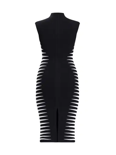 Hervé Léger Women's Colorblock Intarsia-Knit Midi-Dress - Black Alabaster | Thumbnail 2