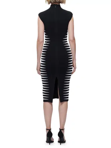 Hervé Léger Women's Colorblock Intarsia-Knit Midi-Dress - Black Alabaster | Thumbnail 5