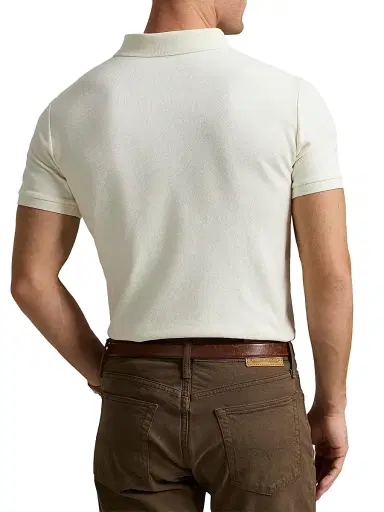 Polo Ralph Lauren Men's Slim-Fit Mesh Polo Shirt - Parchment Cream - Size XXL | Thumbnail 4 Polo Ralph Lauren Men's Slim-Fit Mesh Polo Shirt - Parchment Cream - Size XXL | Thumbnail 4