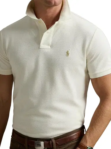 Polo Ralph Lauren Men's Slim-Fit Mesh Polo Shirt - Parchment Cream - Size XXL | Thumbnail 5 Polo Ralph Lauren Men's Slim-Fit Mesh Polo Shirt - Parchment Cream - Size XXL | Thumbnail 5