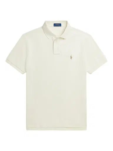 Polo Ralph Lauren Men's Slim-Fit Mesh Polo Shirt - Parchment Cream - Size XXL | Thumbnail 1 Polo Ralph Lauren Men's Slim-Fit Mesh Polo Shirt - Parchment Cream - Size XXL | Thumbnail 1
