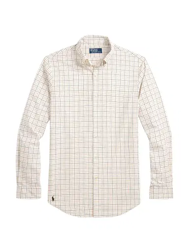 Polo Ralph Lauren Men's Windowpane Checked Poplin Classic-Fit Shirt - Olive Clementine Multi | Thumbnail 1 Polo Ralph Lauren Men's Windowpane Checked Poplin Classic-Fit Shirt - Olive Clementine Multi | Thumbnail 1