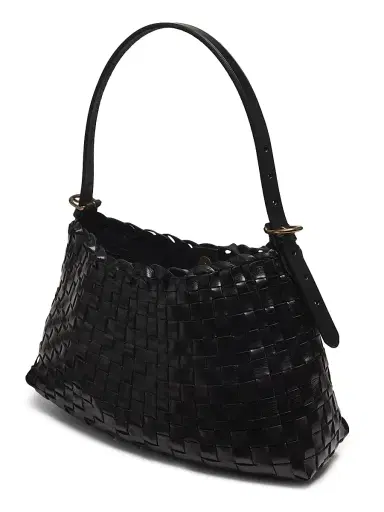 Dragon Diffusion Women's Salvage Woven Leather Hobo Bag - Black | Thumbnail 4