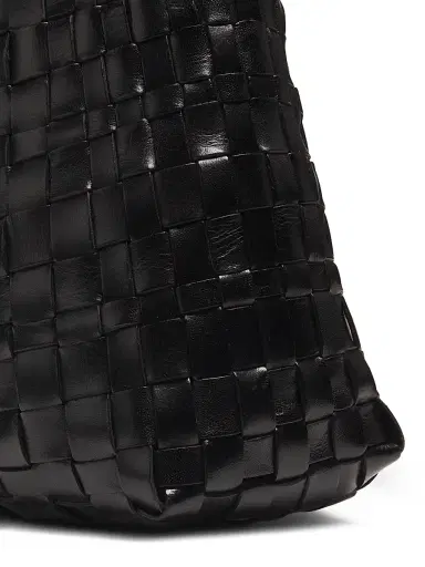 Dragon Diffusion Women's Salvage Woven Leather Hobo Bag - Black | Thumbnail 5