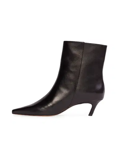 Black Suede Studio Women's Avenue 50MM Mid Heel Boots - Black Leather | Thumbnail 5 Black Suede Studio Women's Avenue 50MM Mid Heel Boots - Black Leather | Thumbnail 5