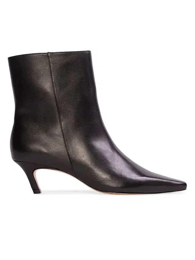 Women's Avenue 50MM Mid Heel Boots - Black Leather