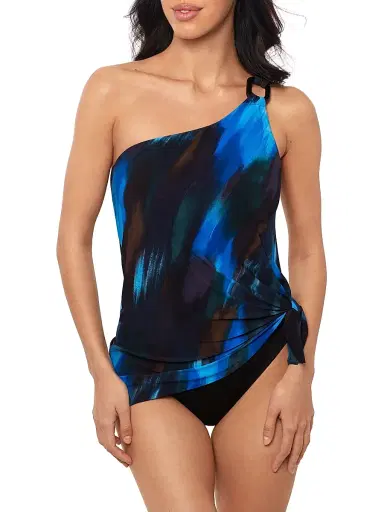 Magicsuit Women's Swipe Right Amal Abstract Print One-Shoulder One-Piece Swimsuit - Black Multi - Size 16 | Thumbnail 3 Magicsuit Women's Swipe Right Amal Abstract Print One-Shoulder One-Piece Swimsuit - Black Multi - Size 16 | Thumbnail 3