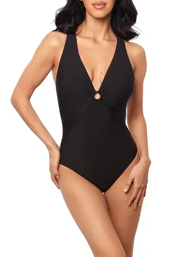 Magicsuit Women's Solids Blakly Plunging V-Neck One-Piece Swimsuit - Black - Size 16 | Thumbnail 1 Magicsuit Women's Solids Blakly Plunging V-Neck One-Piece Swimsuit - Black - Size 16 | Thumbnail 1