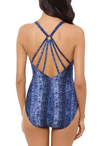 Magicsuit Women's Via Roma Drew Printed Twist-Front One-Piece Swimsuit - Blue Multi - Size 16 | Thumbnail 3 Magicsuit Women's Via Roma Drew Printed Twist-Front One-Piece Swimsuit - Blue Multi - Size 16 | Thumbnail 3
