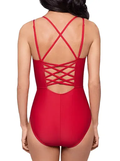 Magicsuit Women's Solids Sigourney Shirred One-Piece Swimsuit - Mars | Thumbnail 4