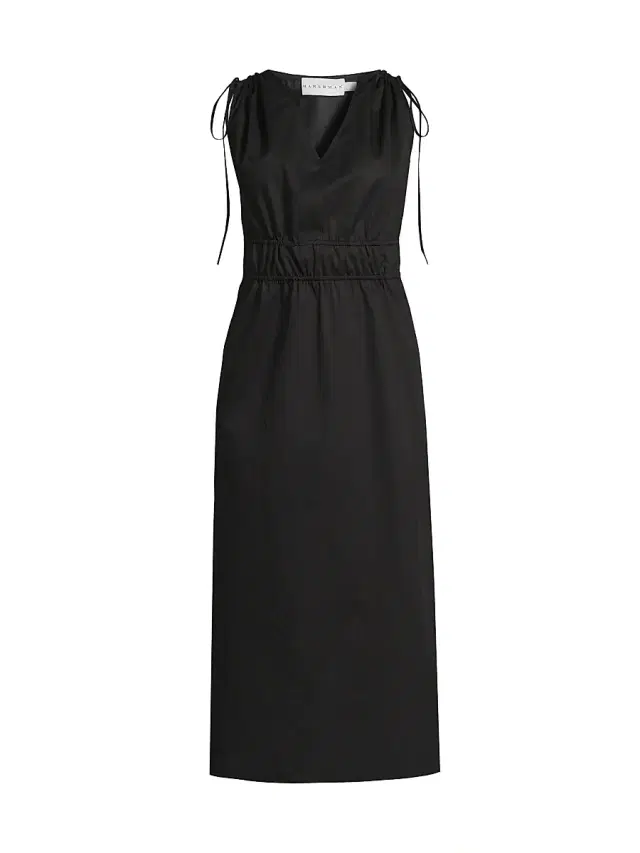 Women's Eliora Drawstring Sleeveless Midi-Dress - Black