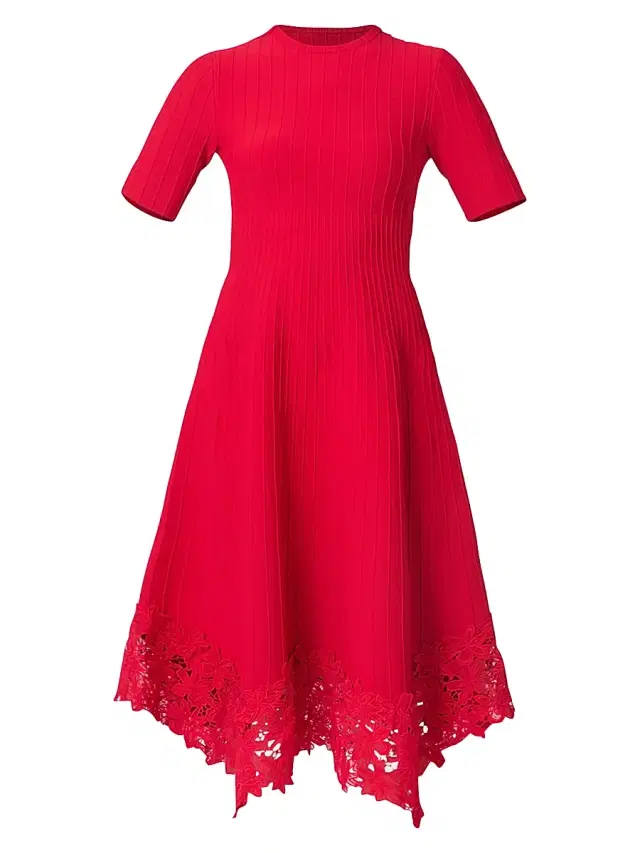 Shoshanna Women's Shailene Knit Fit & Flare Dress - Cherry