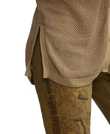 Ralph Lauren Collection Women's Linen-Blend Mesh Sweater Shirt - Lux Tan | Thumbnail 7