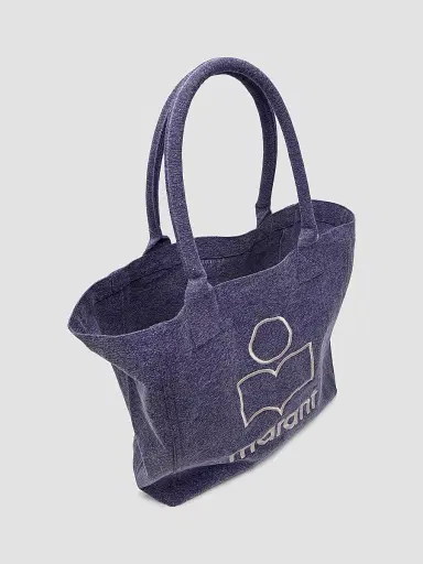 Isabel Marant Women's Small Yenky Canvas Logo Tote Bag - Faded Purple | Thumbnail 3