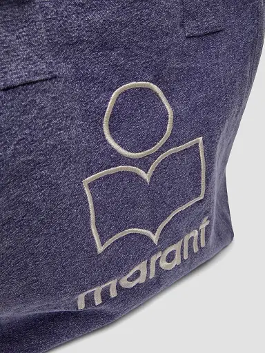 Isabel Marant Women's Small Yenky Canvas Logo Tote Bag - Faded Purple | Thumbnail 4