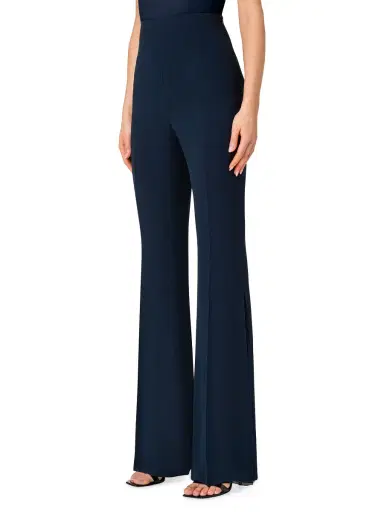 Akris Women's Faralda Flare Silk Georgette Pants - Navy | Thumbnail 2