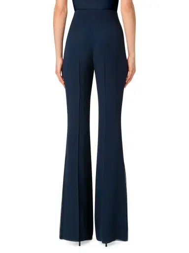 Akris Women's Faralda Flare Silk Georgette Pants - Navy | Thumbnail 3
