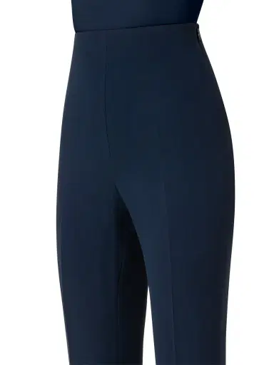 Akris Women's Faralda Flare Silk Georgette Pants - Navy | Thumbnail 4