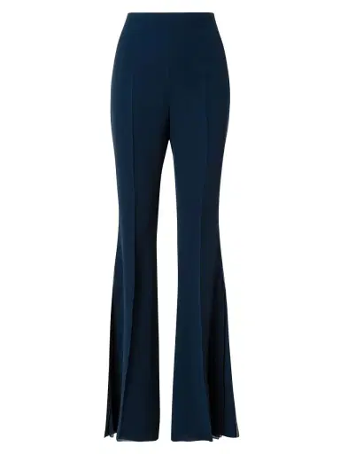 Akris Women's Faralda Flare Silk Georgette Pants - Navy | Thumbnail 5