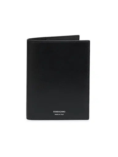 Ferragamo Men's Leather Passport Holder & Card Case Set - Black | Thumbnail 2