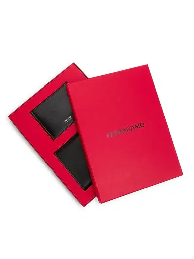 Ferragamo Men's Leather Passport Holder & Card Case Set - Black | Thumbnail 5