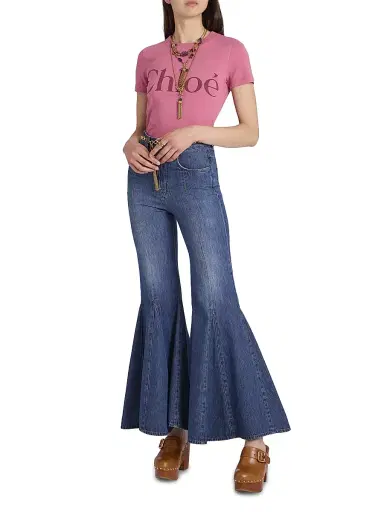 Chloé Women's Logo Cotton T-Shirt - Sweet Pink | Thumbnail 2