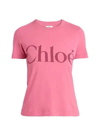 Chloé Women's Logo Cotton T-Shirt - Sweet Pink | Thumbnail 1
