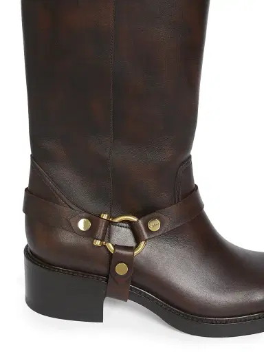 Chloé Women's Dakota Leather Tall Shaft Boots - Oak Brown | Thumbnail 5