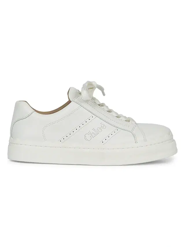 Chloé Women's Lauren Leather Low-Top Sneakers - White