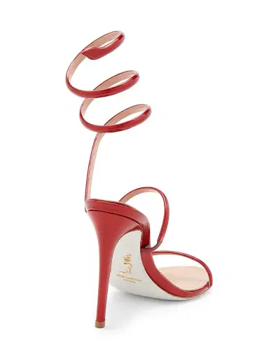 Rene Caovilla Women's Cleo 5MM Leather Sandals - Red | Thumbnail 3