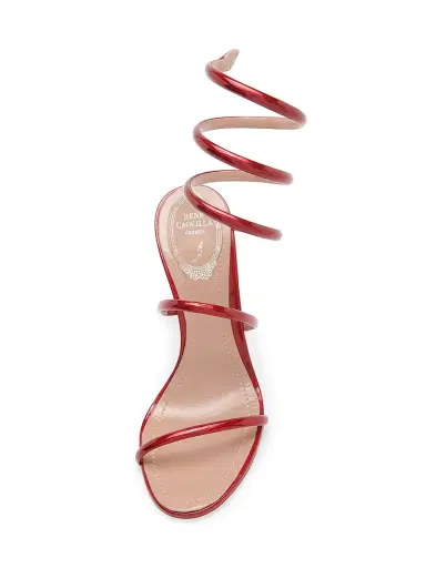 Rene Caovilla Women's Cleo 5MM Leather Sandals - Red | Thumbnail 4