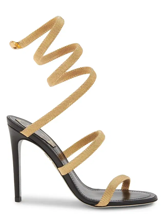 Rene Caovilla Women's 105MM Cleo High-Heel Sandals - Black Gold