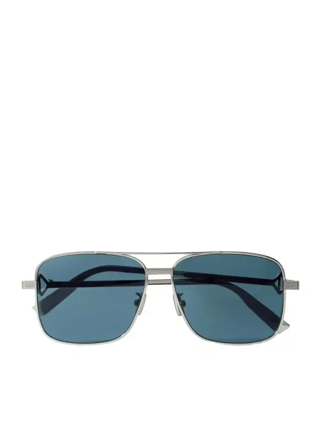 CD Diamond S9U Square-Frame Silver-Tone Sunglasses - Men
