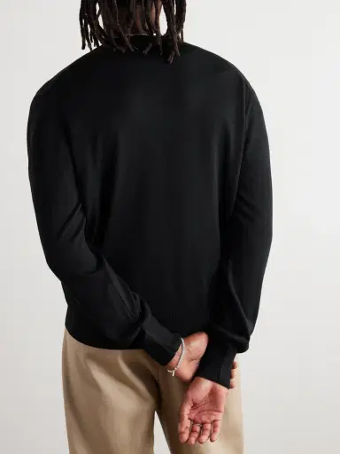 AMI PARIS Slim-Fit Logo-Embroidered Merino Wool Cardigan - Men | Thumbnail 3 AMI PARIS Slim-Fit Logo-Embroidered Merino Wool Cardigan - Men | Thumbnail 3