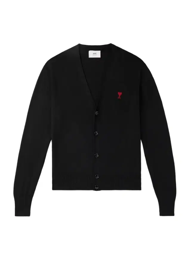 Slim-Fit Logo-Embroidered Merino Wool Cardigan - Men Slim-Fit Logo-Embroidered Merino Wool Cardigan - Men