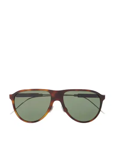 Brunello Cucinelli Aviator-style Tortoiseshell Acetate And Gold-tone Sunglasses | Thumbnail 1