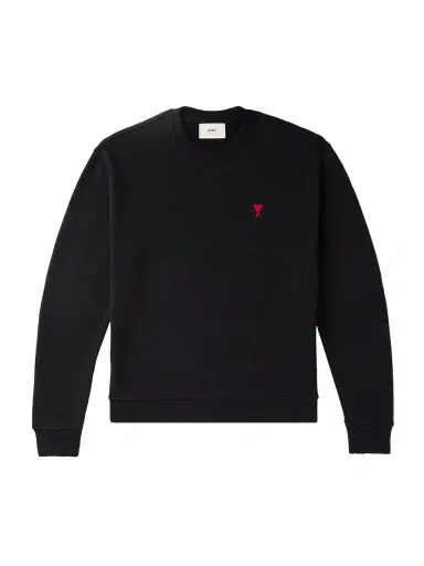 AMI PARIS Ami de Coeur Logo-Embroidered Cotton-Blend Jersey Sweatshirt - Men | Thumbnail 1 AMI PARIS Ami de Coeur Logo-Embroidered Cotton-Blend Jersey Sweatshirt - Men | Thumbnail 1