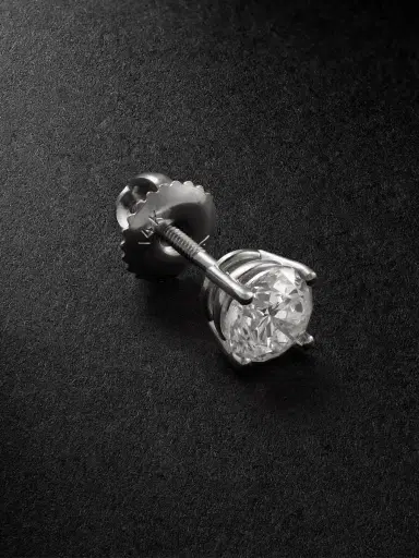 Alex Moss New York 14-Karat White Gold Diamond Single Earring - Men | Thumbnail 1 Alex Moss New York 14-Karat White Gold Diamond Single Earring - Men | Thumbnail 1