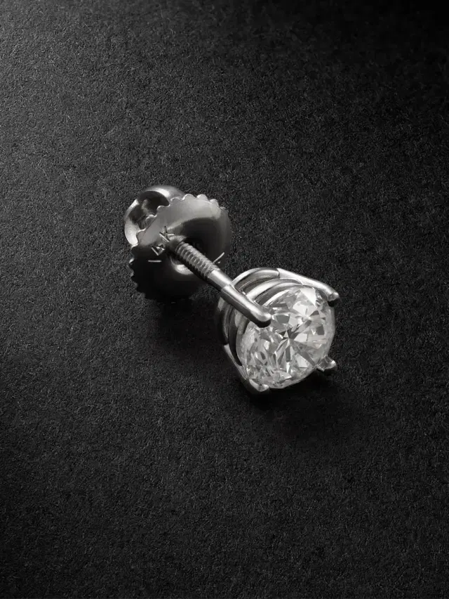 Alex Moss New York 14-Karat White Gold Diamond Single Earring - Men