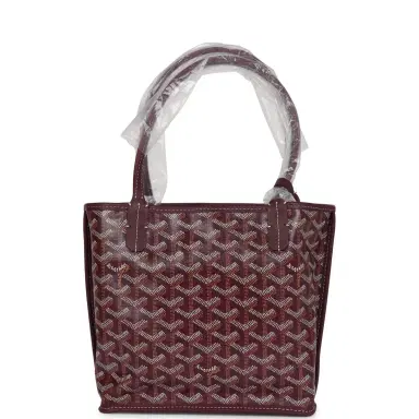 goyard Goyard Goyardine Burgundy Anjou Mini Bag Palladium Hardware | Thumbnail 4 goyard Goyard Goyardine Burgundy Anjou Mini Bag Palladium Hardware | Thumbnail 4