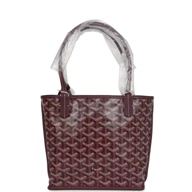 goyard Goyard Goyardine Burgundy Anjou Mini Bag Palladium Hardware | Thumbnail 1 goyard Goyard Goyardine Burgundy Anjou Mini Bag Palladium Hardware | Thumbnail 1