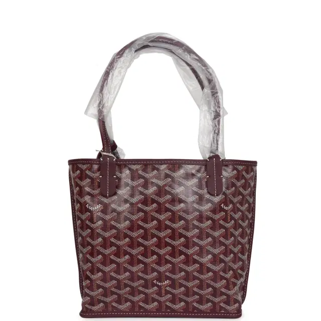 goyard Goyard Goyardine Burgundy Anjou Mini Bag Palladium Hardware